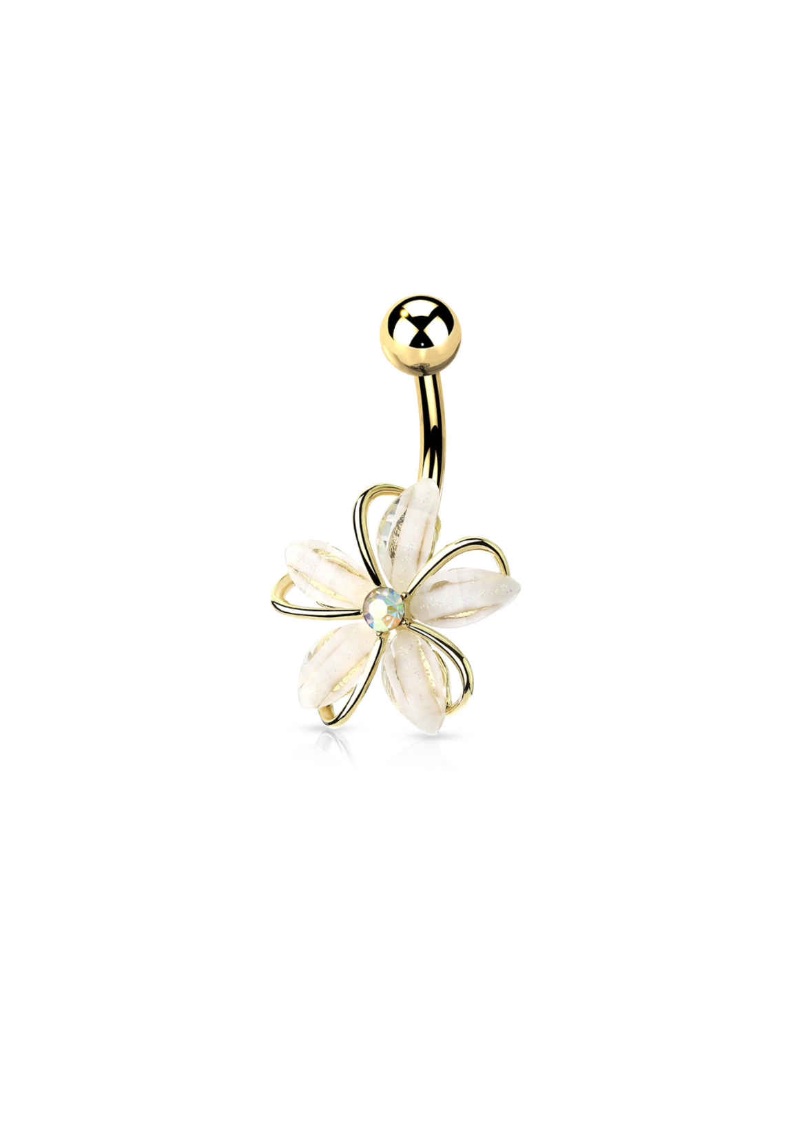 Wire Flower Belly Ring