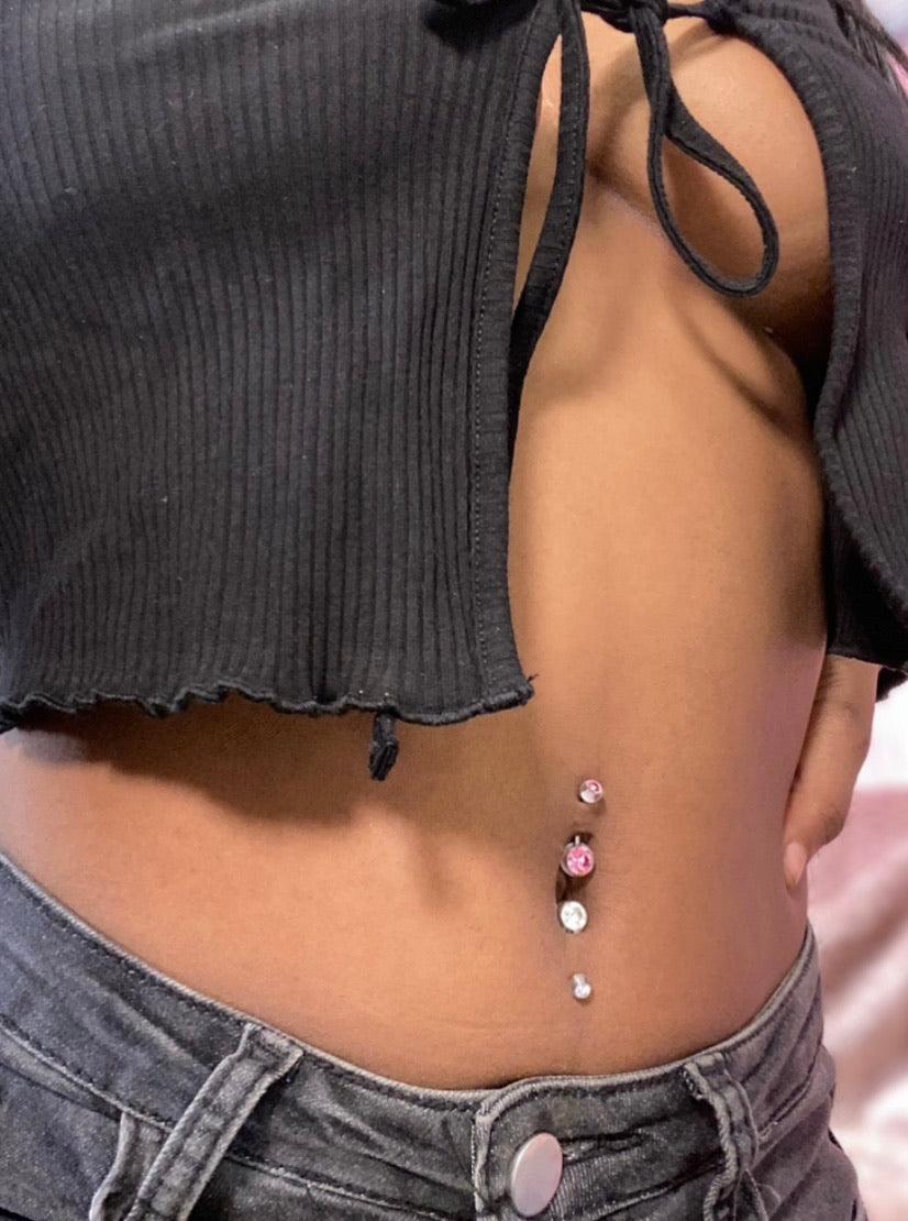 Clear Gem Belly Ring - DeluxeeJewelz