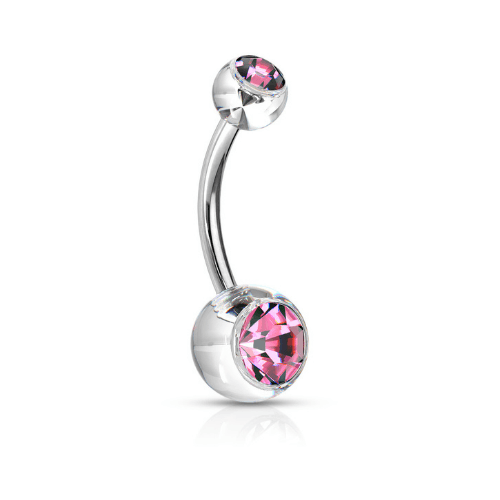 Clear Gem Belly Ring - DeluxeeJewelz